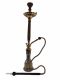 Khalil Maamoon plain wood cover large complete shisha with hose, bowl and tray