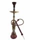 Khalil Maamoon Large 2D shisha complete with hose, bowl and tray Gold