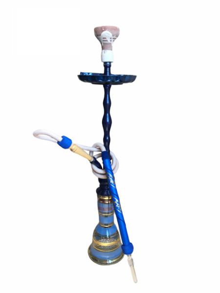 Khalil Maamoon Istanbul complete shisha with hose, bowl and tray 80cm blue