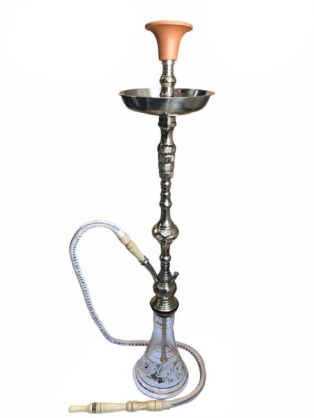 Shishaology 163 complete Shisha 85cm with bowl and hose SILVER 