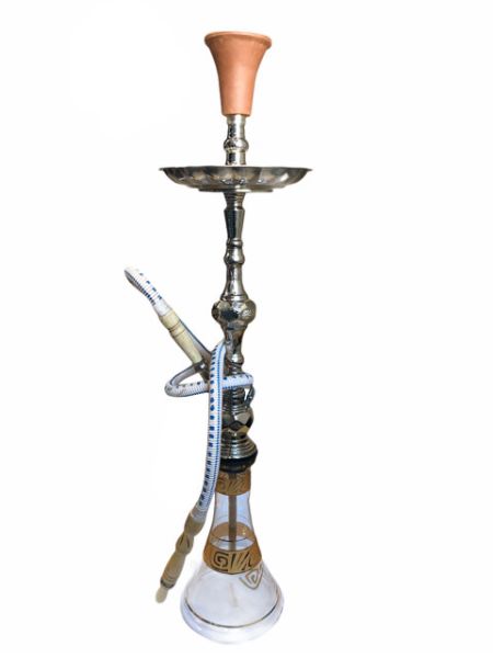 Shishaology 181 complete Shisha 76cm with bowl and hose SILVER 