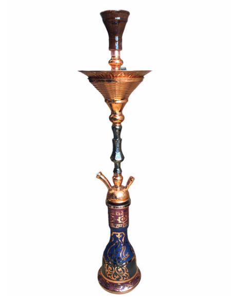 Khalil Maamoon World cup candle complete shisha with hose, bowl and tray Bronze and Gun metal 70CM