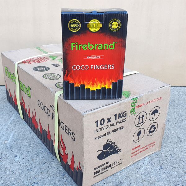 Firebrand COCO Fingers Shisha charcoal 10KG BOX (10 x 1KG BULK)