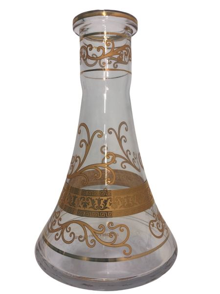 ALNOUR CLEAR 19 glass with gold design Shisha base 25cm