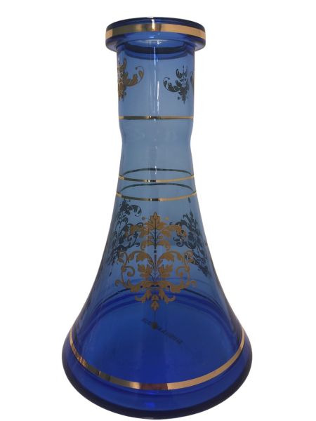 ALNOUR 14 LIGHT BLUE Shsiha glass base W/ gold design