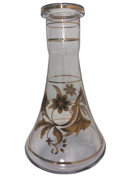 ALNOUR clear 12 glass base W/ gold pattern