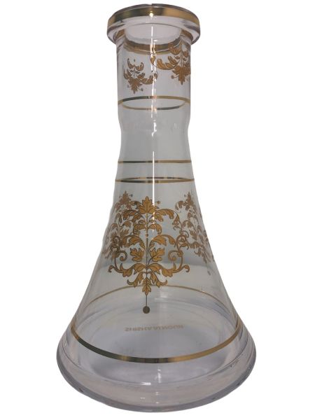 ALNOUR clear 14 Shisha base glass with gold design LAREG