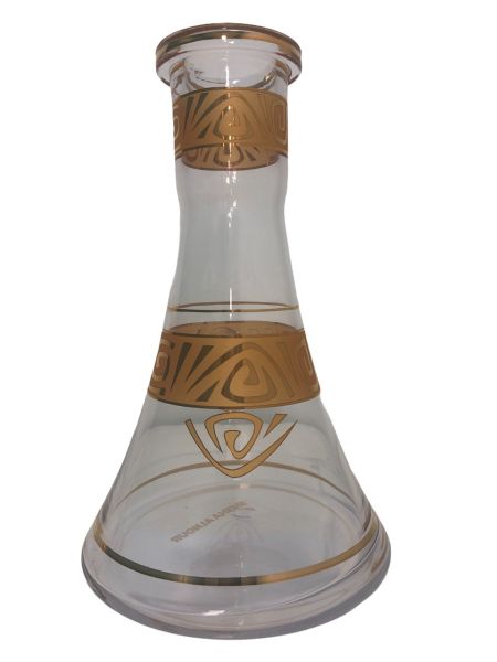 ALNOUR CLEAR 15 clear W/ Gold pattern shisha glass base