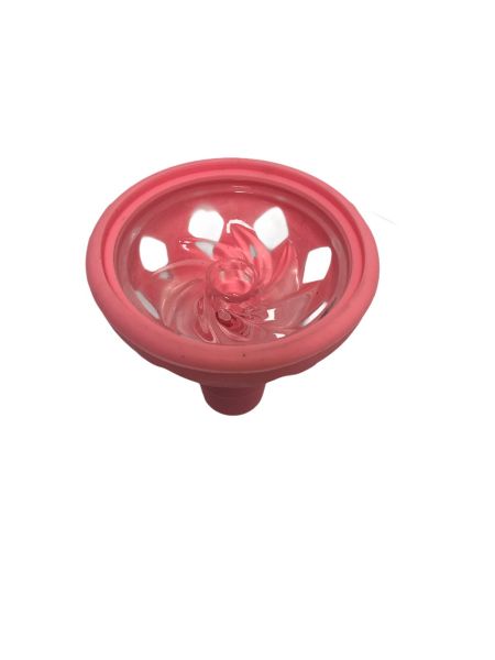 YAHYA silicon with glass insert shisha bowl, BLUE, PINK, BLACK, RED, BROWN