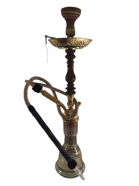 Khalil Maamoon 2D wood complete shisha with hose, bowl and tray 70cm