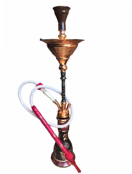 Khalil Maamoon World cup complete shisha with hose, bowl and tray Bronze and Gun metal 70CM