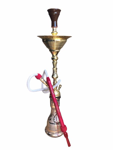 Khalil Maamoon Candle Freezer complete shisha with hose, bowl and tray 70CM GOLD