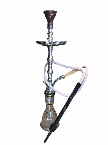 Khalil Maamoon Safari Large 2D shisha complete with hose, bowl and tray Silver