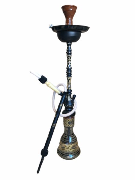 Khalil Maamoon laser engraved complete shisha with hose, bowl and tray