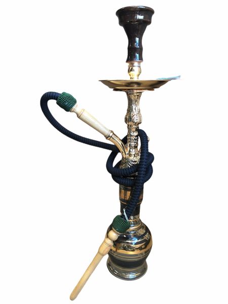 Khalil Maamoon Safari complete shisha with hose, bowl and tray GOLD KM 112705 56cm