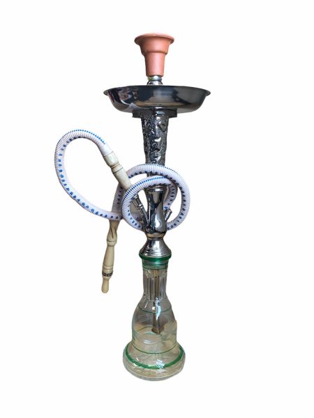 Shishaology 136 complete HAND MADE Shisha 65cm with bowl and hose SILVER 