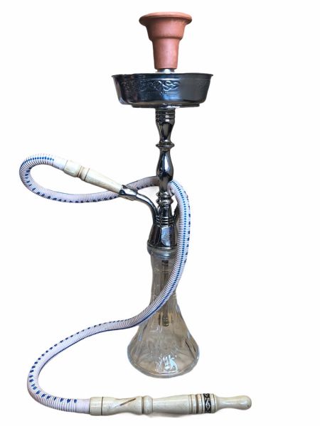 Shishaology 155 complete Shisha 55cm with bowl and hose SILVER 