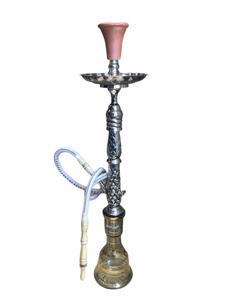 Shishaology 176 complete hand made Shisha 75cm with bowl and hose SILVER