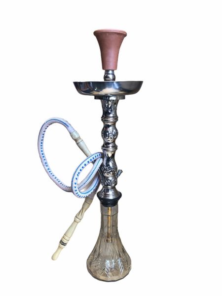 Shishaology 178 complete HAND MADE Shisha 65cm with bowl and hose SILVER 