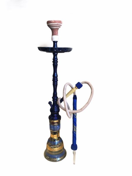 Khalil Maamoon Istanbul complete shisha with hose, bowl and tray 80cm blue