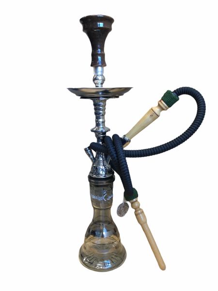 Khalil Maamoon Safari Star complete shisha with hose, bowl and tray SILVER KM 110907