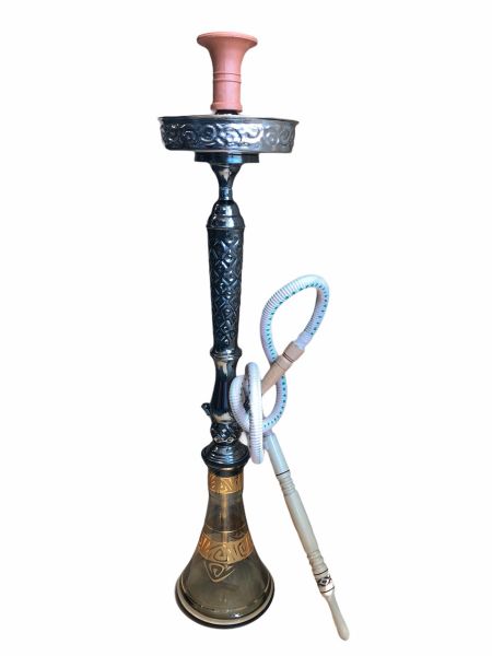 Shishaology 173 complete hand made Shisha 75cm with bowl and hose GUN METAL