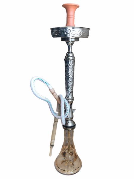 Shishaology 191 complete hand made Shisha 75cm with bowl and hose SILVER