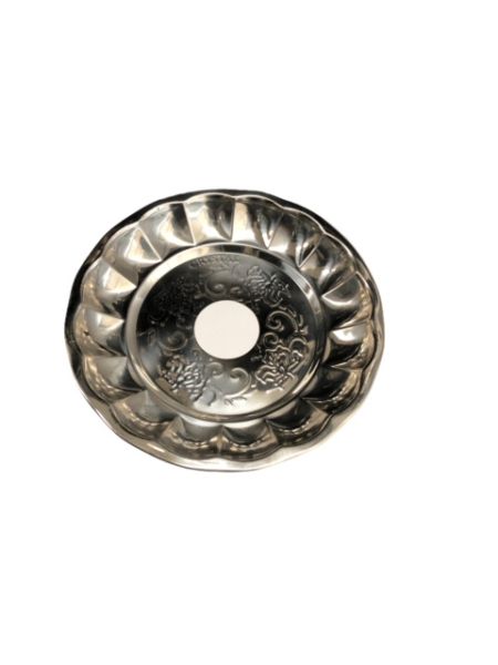 Shishaology Daisy shallow Shisha Tray SILVER LARGE