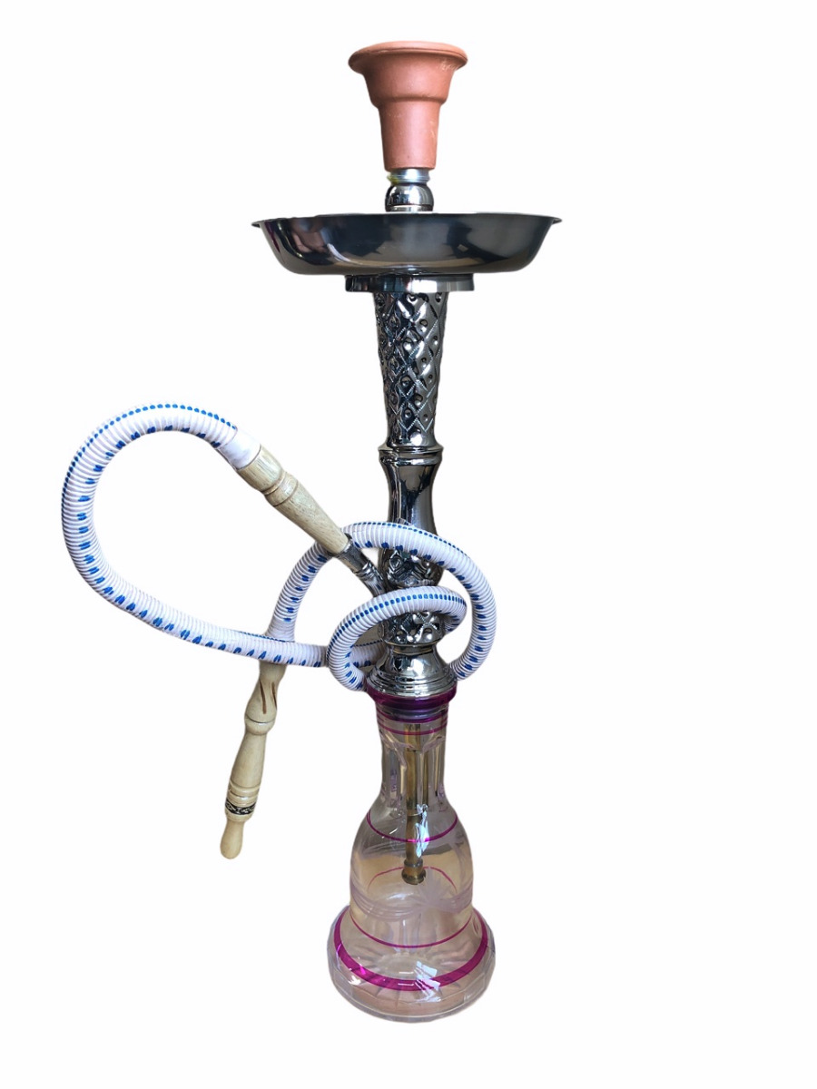 Shishaology 132 complete HAND MADE Shisha 65cm with bowl and hose SILVER